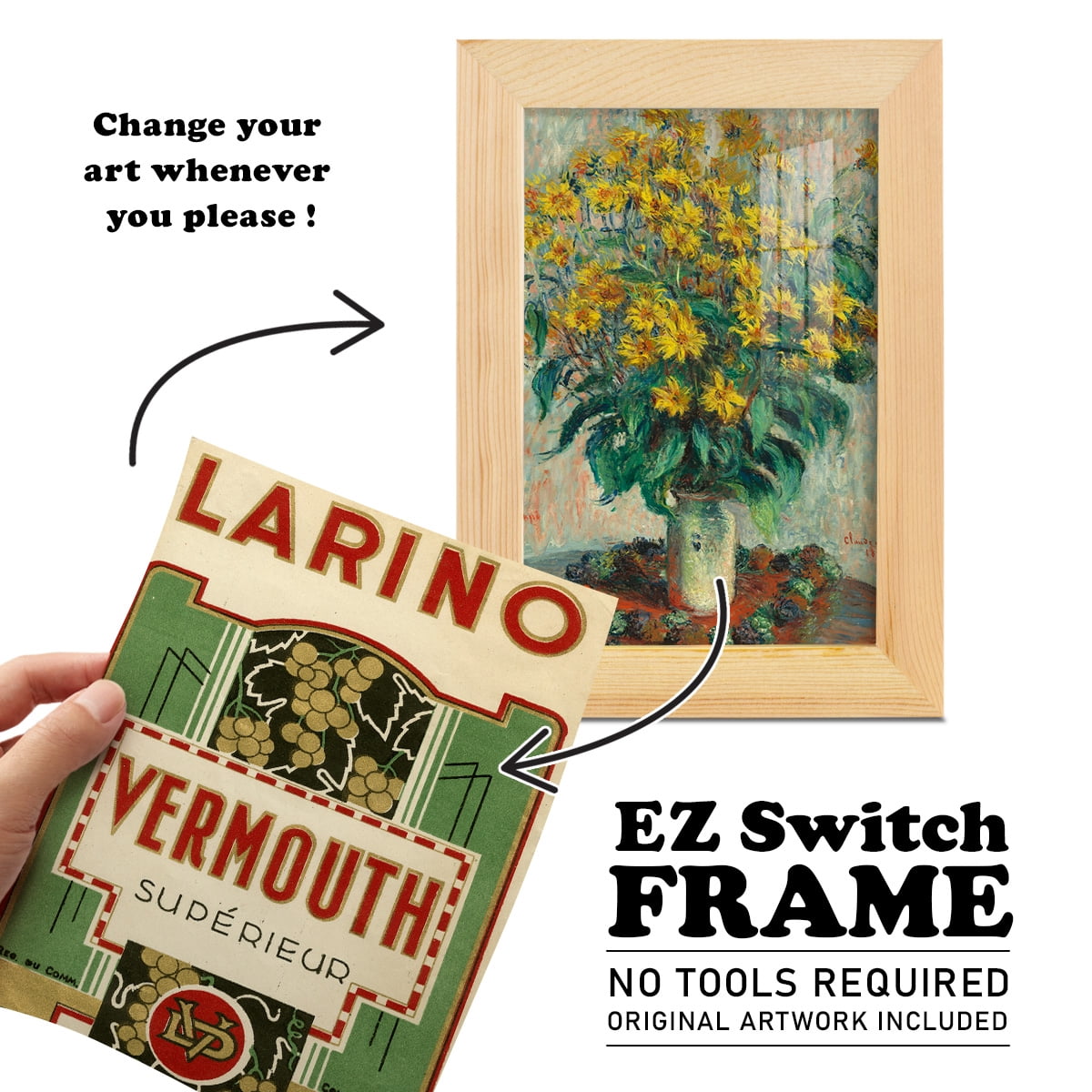 Larino Vermouth -Framed Print w/glass-Natural Wood
