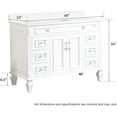 thumbnail image 6 of ANGELES HOME 48" Bathroom Vanity with 34" Wall-Mounted Mirror Cabinet, Wooden Bathroom Vanity with Sink Set, Bathroom Furniture for Home Decor and Storage Organization, White, 6 of 7