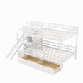 thumbnail image 6 of Harper & Bright Designs Full Over Full Bunk Bed with Slide and Storage Staircase, Full Size Solid Pine Wood Bunk Bed Frame with 2 Drawers and Guardrail, White, 6 of 11