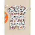 thumbnail image 3 of JYYYBF Summer Infant Baby Boy Rompers Playsuits Short Sleeve Baseball Print Newborn Jumpsuits, 3 of 6