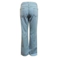thumbnail image 5 of MIXUE Jeans For Women Solid Color Flare Denim Hole Waist Pants Ripped High Distressed Trousers Sportswear,Blue,XXL, 5 of 9