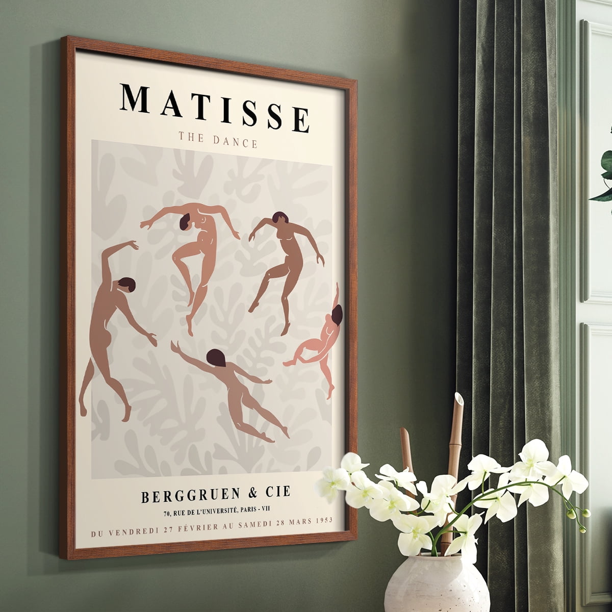 Matisse CXCIX Framed Print in Brown Solid Wood 16 x 20 Framed Print