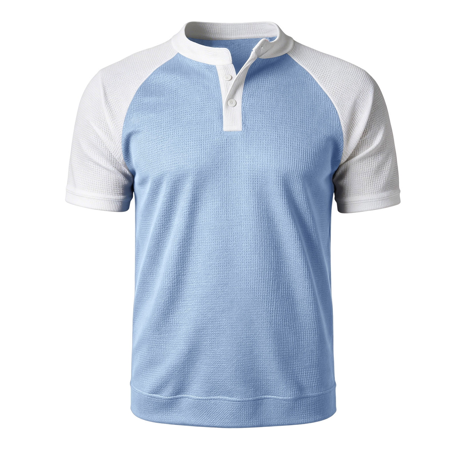 Mens Henley Shirts Raglan Short Sleeve Baseball Tees Casual Slim Fit T-Shirts Color Block Workout Top