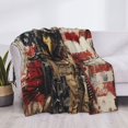 Bald Eagle Soldier Throw Blanket for Couch, Soft Fuzzy Comfy Warm Throw