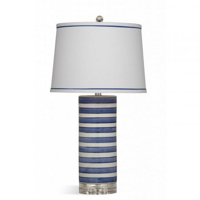 Bassett Mirror L3236TEC Pan Pacific Regatta Stripe Table Lamp - Blue & White