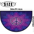 thumbnail image 2 of Mandala Peace Symbol Half Round Door Mat, Ethnic Flower Non-Slip Half Circle Rug Doormats Absorbent Washable for Indoor Outdoor Kitchen Bedroom Home Decor 24"x36", 2 of 7