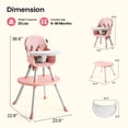 thumbnail image 4 of HARPPA High Chair for Baby Girl, 8-in-1 Convertible Feeding Chair for Babies and Toddlers, Pink, 4 of 10
