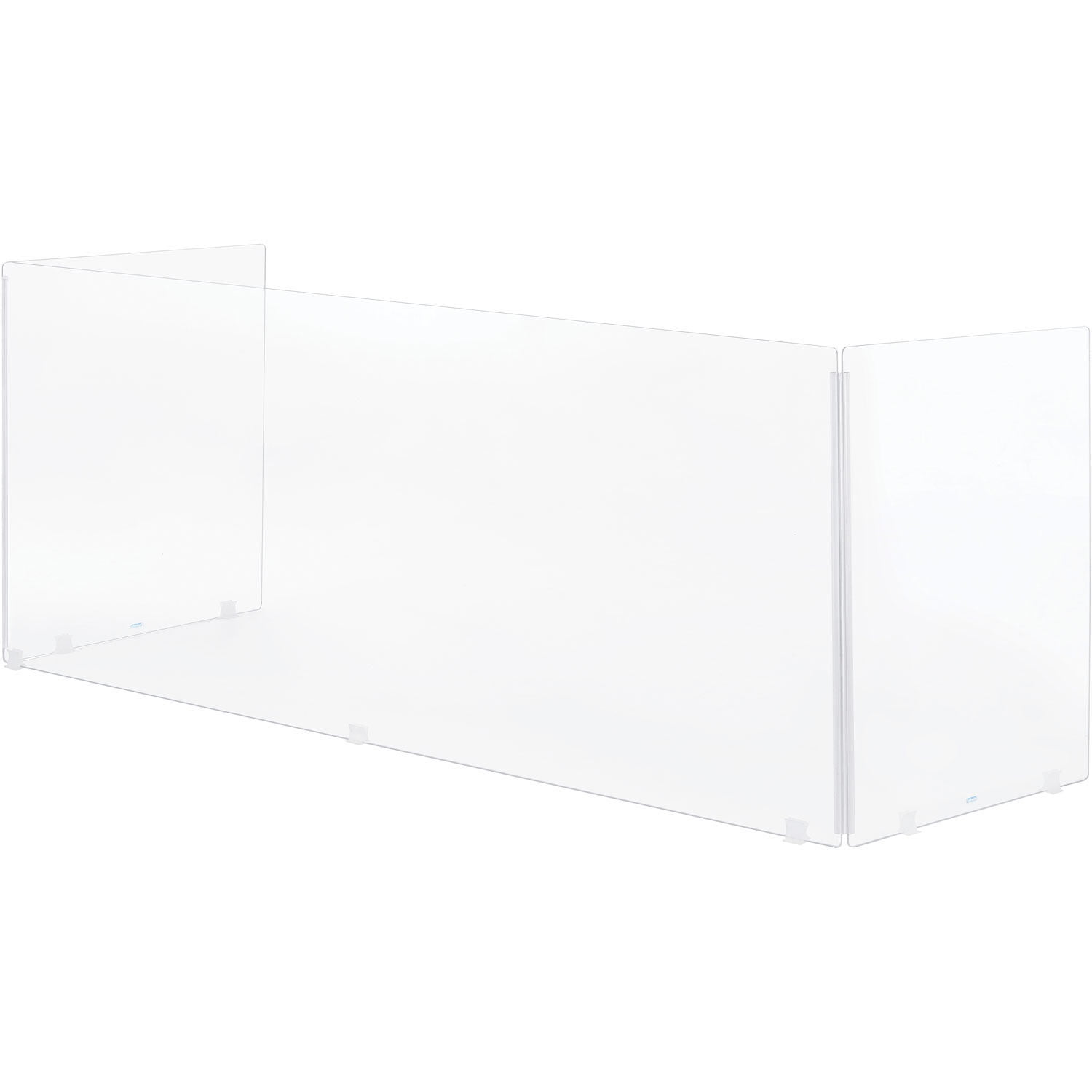 TriFold Acrylic Desk Shield, 58"W x 20"D x 24"H, Clear