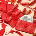 thumbnail image 7 of Chinese New Year Silk Red Envelopes, Lucky Money Red Packet, Lucky Coin Hongbao Card Envelopes Gift Wrap, for Spring Festival Birthday Wedding, 1PC, 7 of 7