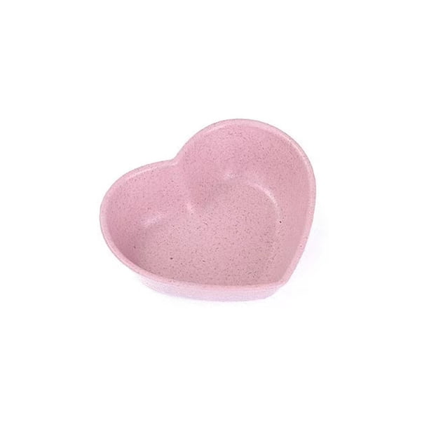 Nvzi Soy Sauce Dish,4Pcs Sauce Small Bowls,Dip Bowls,Sauce Dish,Small Bowls for Side Dishes Sushi Sauce,Wheat Straw Dishes Bowl Mini Appetizer Plates-Heart Pink
