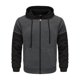 thumbnail image 1 of pstuiky hombres de manga larga, Chaqueta con capucha y cremallera para hombre, con bloques de color y manga larga de terciopelo. tops de invierno para hombre m, 1 of 5