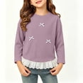 thumbnail image 2 of ATOGUTA Girls Long Sleeve Shirts Casual Long Sleeve T Shirts Kids Crewneck Tops Fashion Tees Size 0-12, Hot Pink, 2 of 6