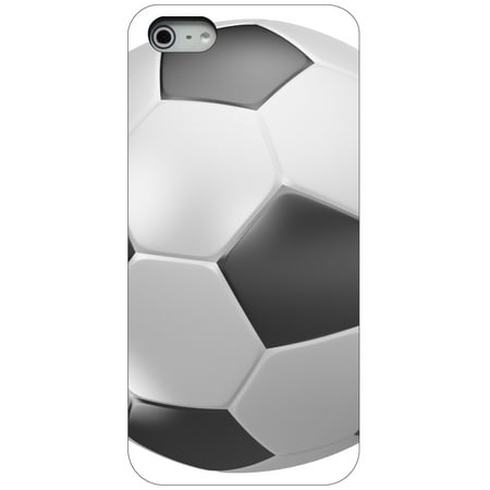 - CUSTOM Black Hard Plastic Snap-On Case for Apple iPhone 5 / 5S / SE - Soccer Ball 3D