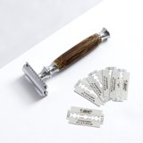 Wowe Double Edge Safety Razor with Long Natural Bamboo Handle ...