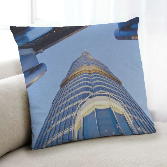 Ahgly Company Sites Burj Khalifa Indoor Throw Pillow, 18 inch by 18 inch