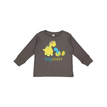 

Inktastic Big Dinosaur Sister Gift Toddler Toddler Girl Long Sleeve T-Shirt