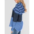 thumbnail image 4 of Women Striped Sweatshirts Hoodies Block Long Sleeve Pullover Sweatshirts Drawstring Loose Tops Fall Winter, 4 of 6