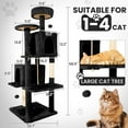 thumbnail image 2 of NINESHI 58" Cat Tree Large Cat Tower Condo w/ Multi-Level Scratching Post for All Indoor Cats, Black, 2 of 7