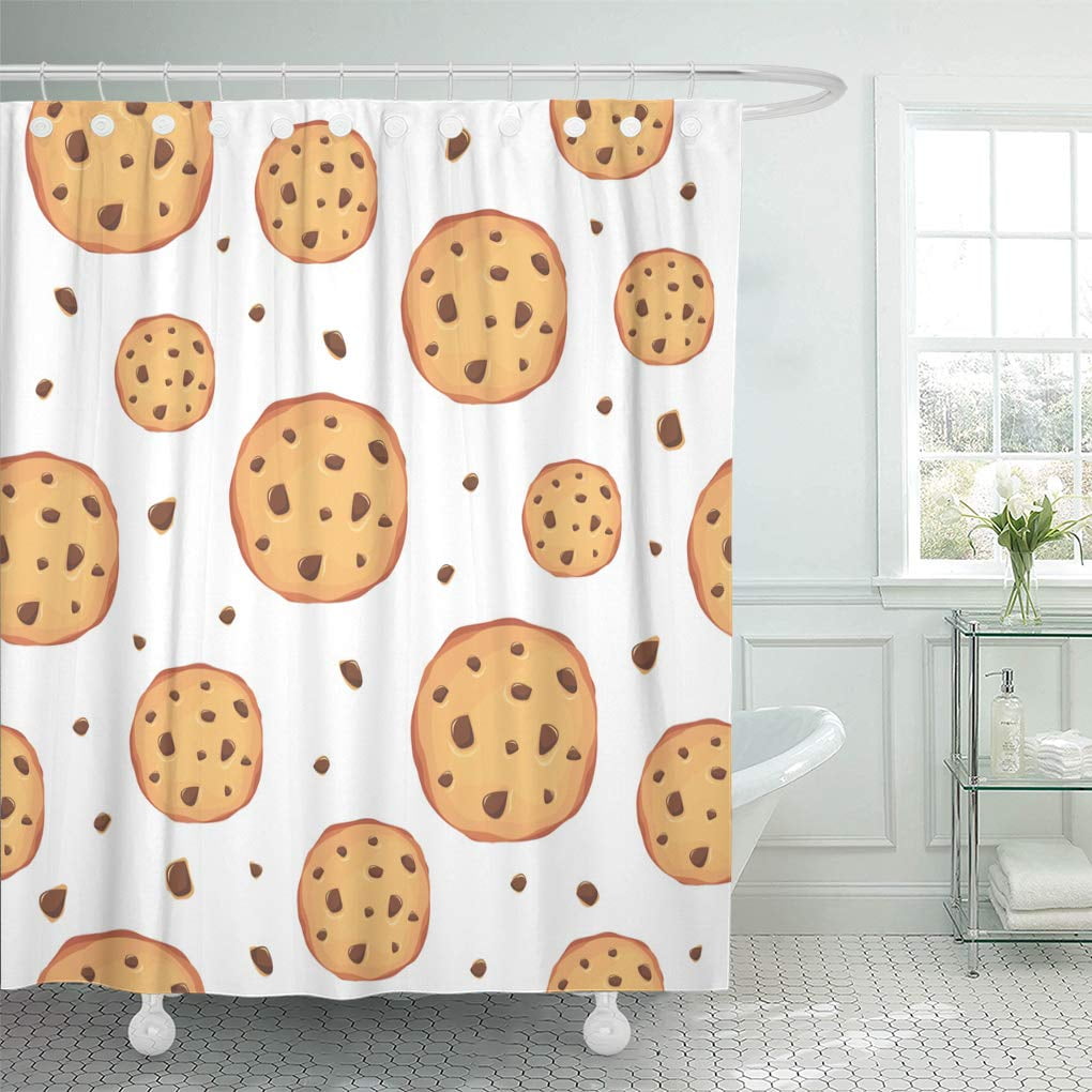 CYNLON Biscuit Brown Chip Pattern Cookies White Chocolate Cafe Cake