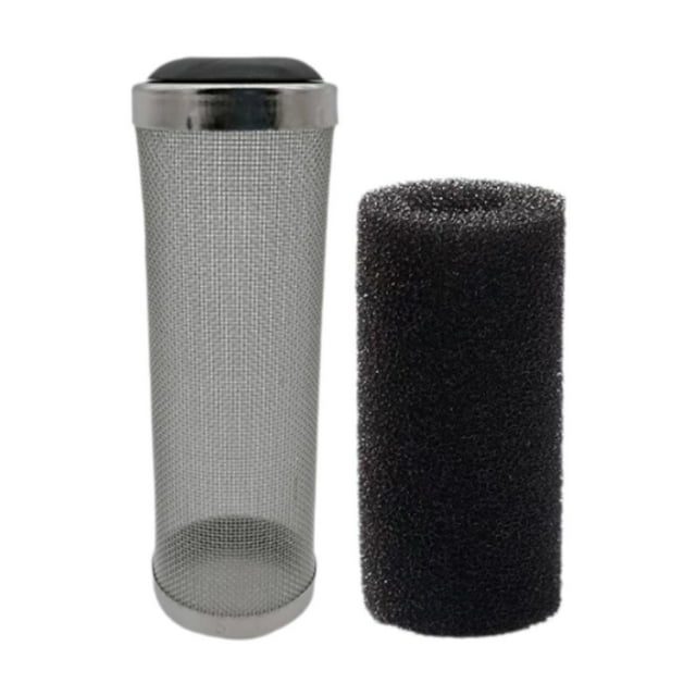 Malla de filtro de acero inoxidable para acuario, protector de camarones con esponja, filtro de peces resistente antisucción para pecera, camarones S