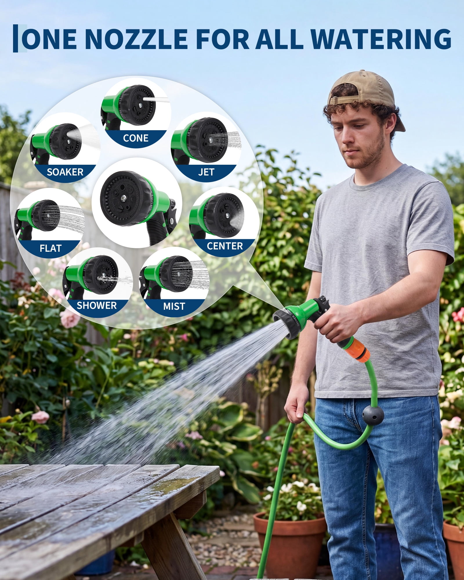 Retractable Garden Hose Reel - 1/2 in x 65 ft Automatic Wall Mount Heavy Duty Automatic Water Hose Reel, Kink-Resistant Hose, 180° Swivel Bracket, Auto-Lock for Lawn and Car Washing