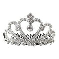 thumbnail image 4 of Tocados de corona de novia, corona de boda para mujeres y niñas, tiaras nupciales, tocado para vacaciones, graduación, actuación, boda, cumpleaños plata, 4 of 8