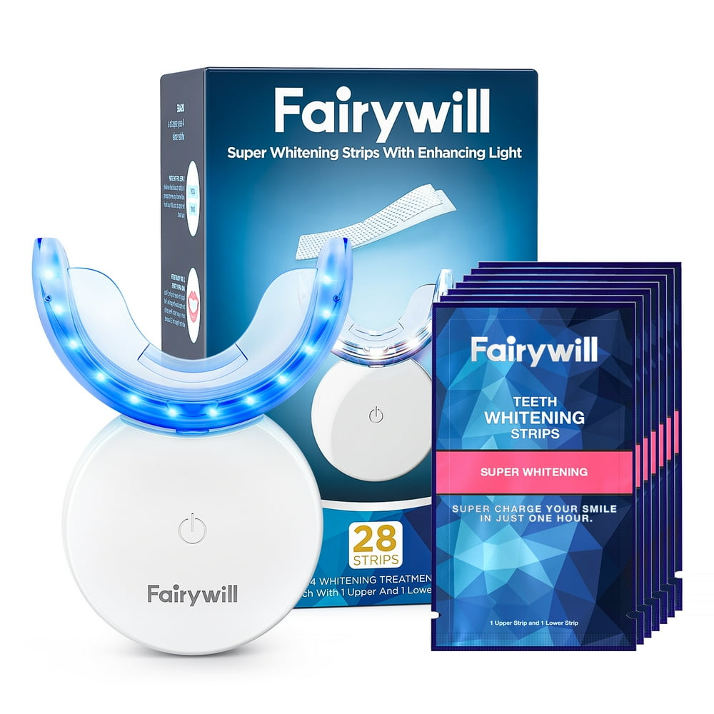 Fairywill Teeth Whitening Strips with Light , 28 Teeth Whitening Strips