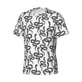 thumbnail image 3 of Yiaed Hand Drawn Snake Print Mens Short Sleeve Tight Fit T-Shirt, Crewneck Casual Tee-Medium, 3 of 5
