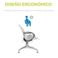 thumbnail image 4 of Banca para Sala de Espera 4 Asientos Onof, Acero Cromado, Diseño Moderno y Resistente, 4 of 6
