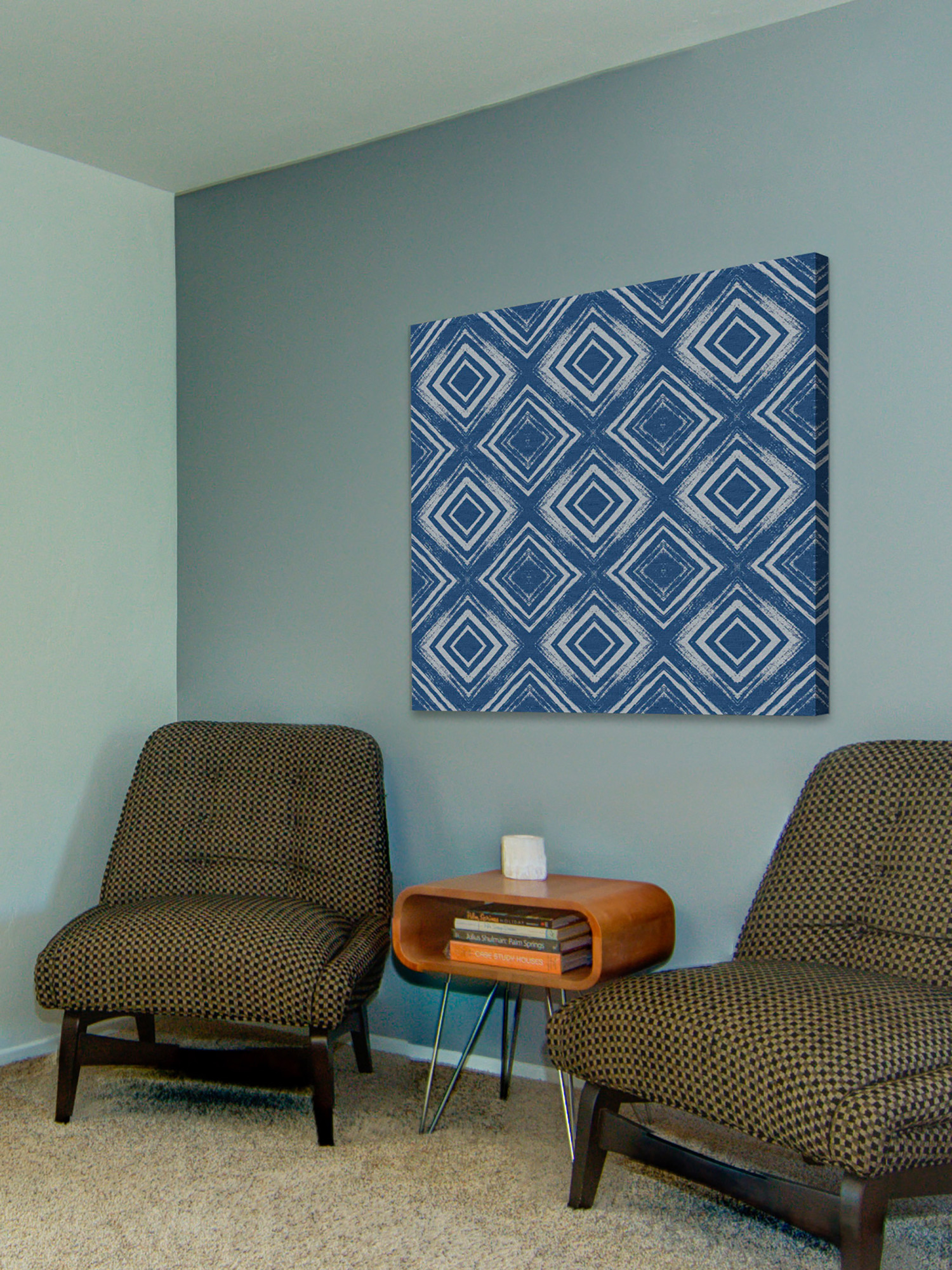 Marmont Hill - "Dark Squares" Painting Print on Wrapped Canvas