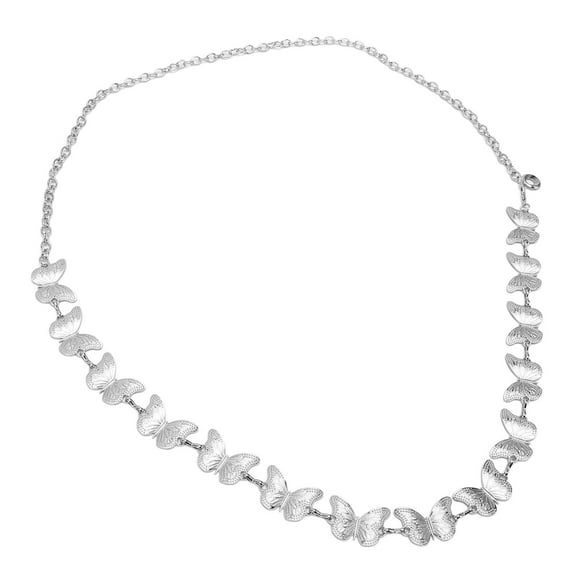 Dress Chain Belt, Elegant Stylish Silver Color Metal Waist Chain Adjustable Length for Party