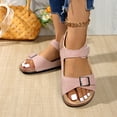 thumbnail image 2 of LTTVQM Womens Orthopedic Sandals Arch Support Cork Footbed Open Toe Casual Walking Sandals Non-Slip Comfortable Plantar Fasciitis Lounge Sport Sandals for Summer Beach Athletic Pink 36(US-5.5), 2 of 5