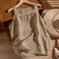 thumbnail image 2 of TYGHBN Women's Linen Loose Fit Casual Sleeveless Tank Top Stylish Plus Size Undershirt for Daily Wear Wardrobe Top High Neck Top Fancy Top Women Crop Top Crop Top Petite Womens Training Top Lace 1975, 2 of 4