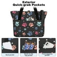 thumbnail image 2 of Tote Bag for Women - Black Dog Paw Footprint Shoulder Bag - Large Utility Work Duffle Bag with Zipper Handbag for Travel, Work, Sprots, 2 of 5