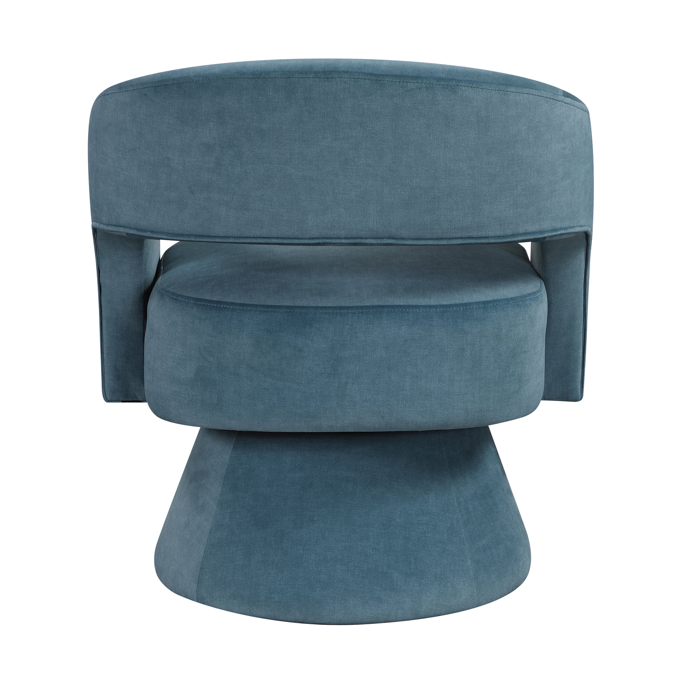 OakvillePark Alderwyn Velvet Swivel Chair with Round Base, Dark Teal