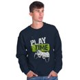 thumbnail image 5 of Play Time Video Game Gaming Nerd Men's Crewneck Sweatshirt Brisco Brands S, 5 of 6