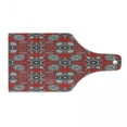 thumbnail image 1 of Mandala Cutting Board, Doodle Mandala Flower Ivy Swirls Classic Paisley Design Image, Decorative Tempered Glass Cutting and Serving Board, Wine Bottle Shape, Scarlet White Black, by Ambesonne, 1 of 1
