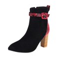 thumbnail image 2 of Tejiojio Fall Clearance Women's Snake Patterned Leather Belt Buckle High Heel Zipper Ankle Boots, 2 of 6