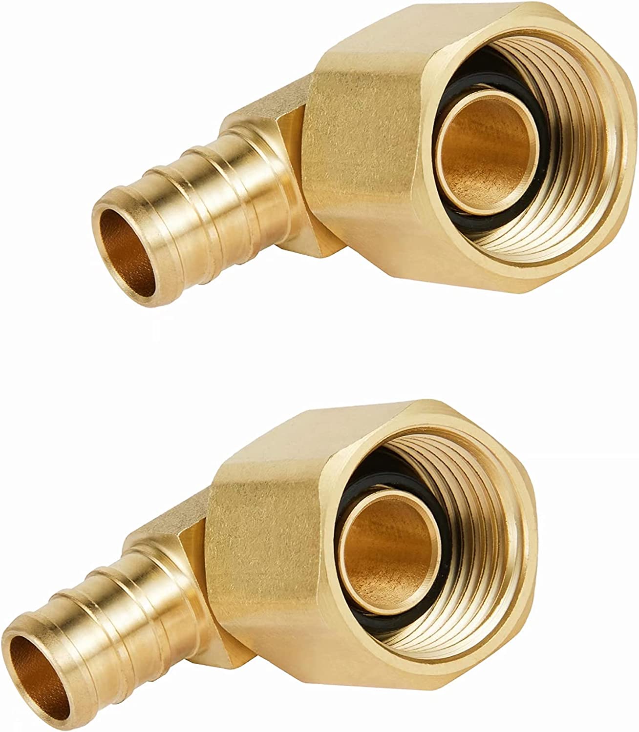 2Pack EFIELD Barb Crimp Pex Fittings 1/2" x 1/2" Female NPT Swivel