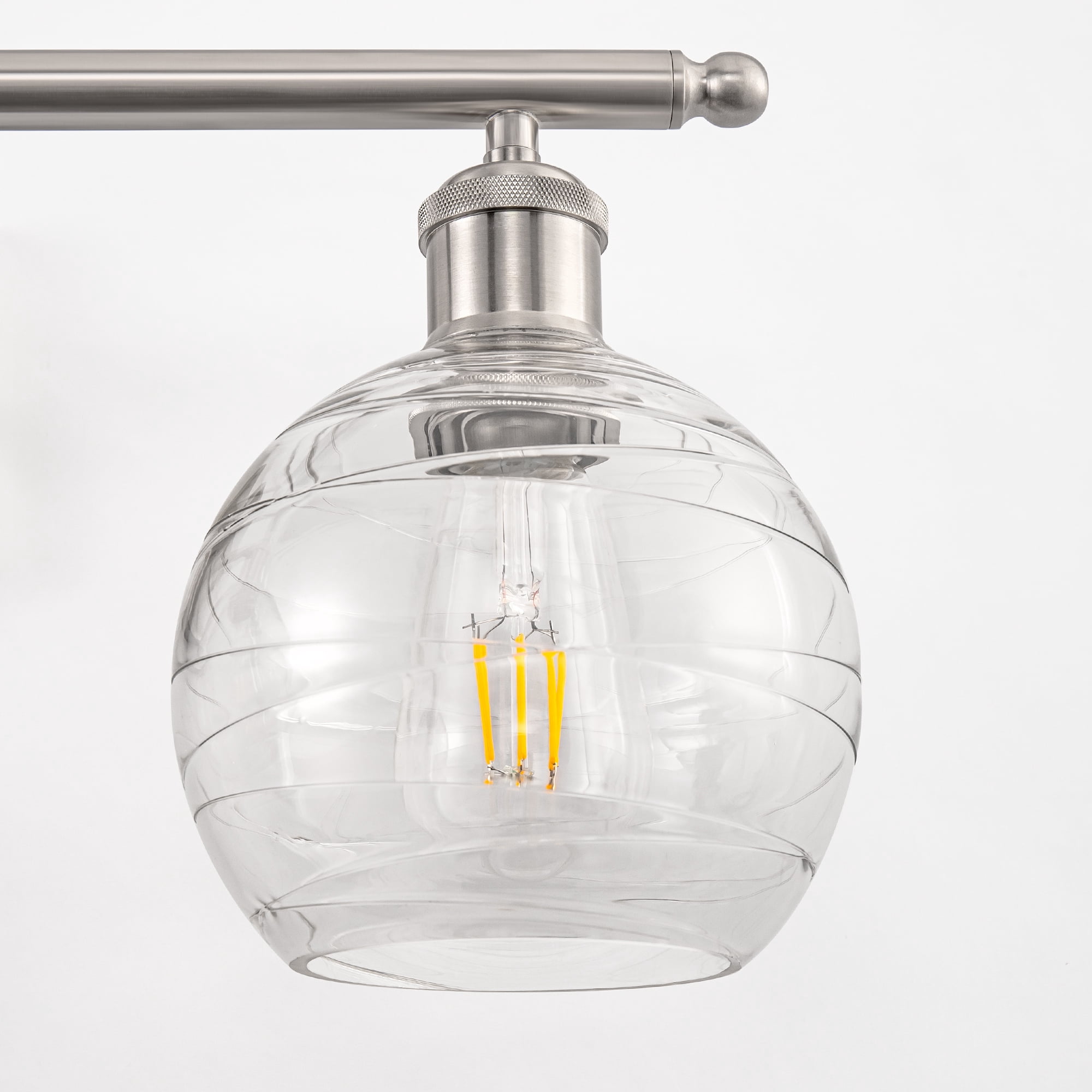 YANSUN 23 in 3-Light Nickel Vanity Light with Clear Glass Globes for Bathroom Mirror, Makeup Vanity, Dressing Room (Bulbs Not Included)