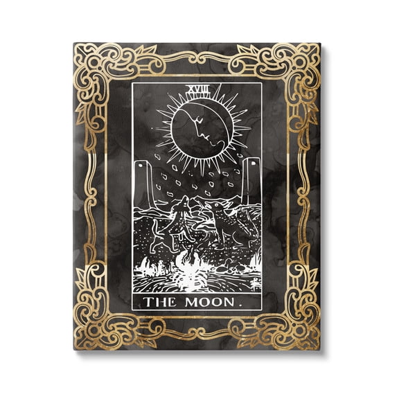 Stupell Industries Patterned Moon Tarot Landscape Painting Gallery Wrapped Canvas Art Print Wall Art, 16 x 20