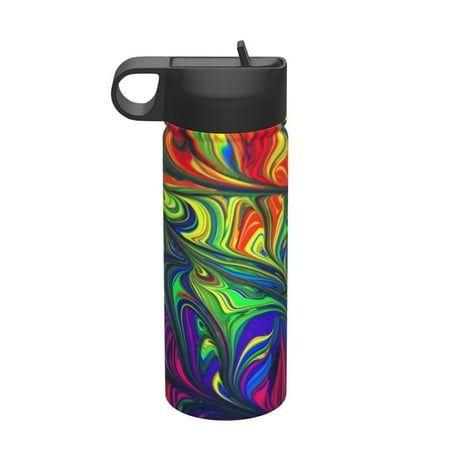 

Gaeub Pride Rainbow Printed 18oz Sports Insulated Kettle With Straw Sports Insulated Bottle Water Bottle For Running Hiking Cycling Climbing Mens Womans Insulated Water Bottle