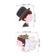 thumbnail image 2 of WHAMVOX 2pcs Cartoon Bridal Brooch Pin Groom Lapel Pin Festive Wedding Pin Bride Groom Badge Pin for Wedding Couple Occasions Supplies, 2 of 8