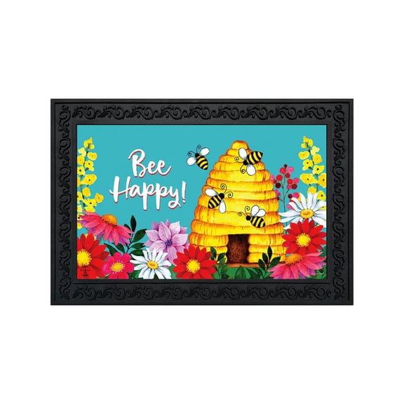 Briarwood Lane Doormat 30x18 Indoor Outdoor Bee Happy Hive Spring For Spring Doormat