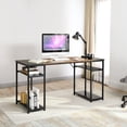 thumbnail image 3 of Escritorio con Repisa Inferior, Ahorro de Espacio Marrón+Negro (120 x 60 x 74cm) HOMEMAKE FURNITURE Industrial, 3 of 8