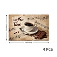 thumbnail image 4 of Joocar Coffee Time Music Notes And Chocolate Design Linen Table Mats Set Of 4 For Home Kitchen Table Decor 12x18 inch, 4 of 5