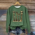 thumbnail image 2 of XPMWRP Women's Giraffe Graphic Print Sweatshirt Long Sleeve Loose Crewneck Pullover Oversized Fall Winter Sweatshirts Green S, 2 of 4