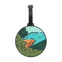 Unique Bargains 1 Pc Peak Forest Luggage Tag for Travelling Blue Green Soft Rubber