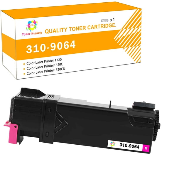 Toner H-Party Compatible Toner Cartridge Replacement for Dell 310-9064 for Use with Dell Color Laser Printer 1320 1320C 1320CN Laser Printer Ink (Magenta,1-Pack)