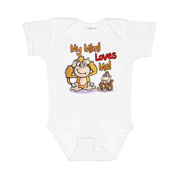 Inktastic My Mimi Loves Me Monkey Boys or Girls Baby Bodysuit
